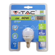 LED spuldze (svece) - LED Bulb - 6W E14 Candle Warm White Blister Pack